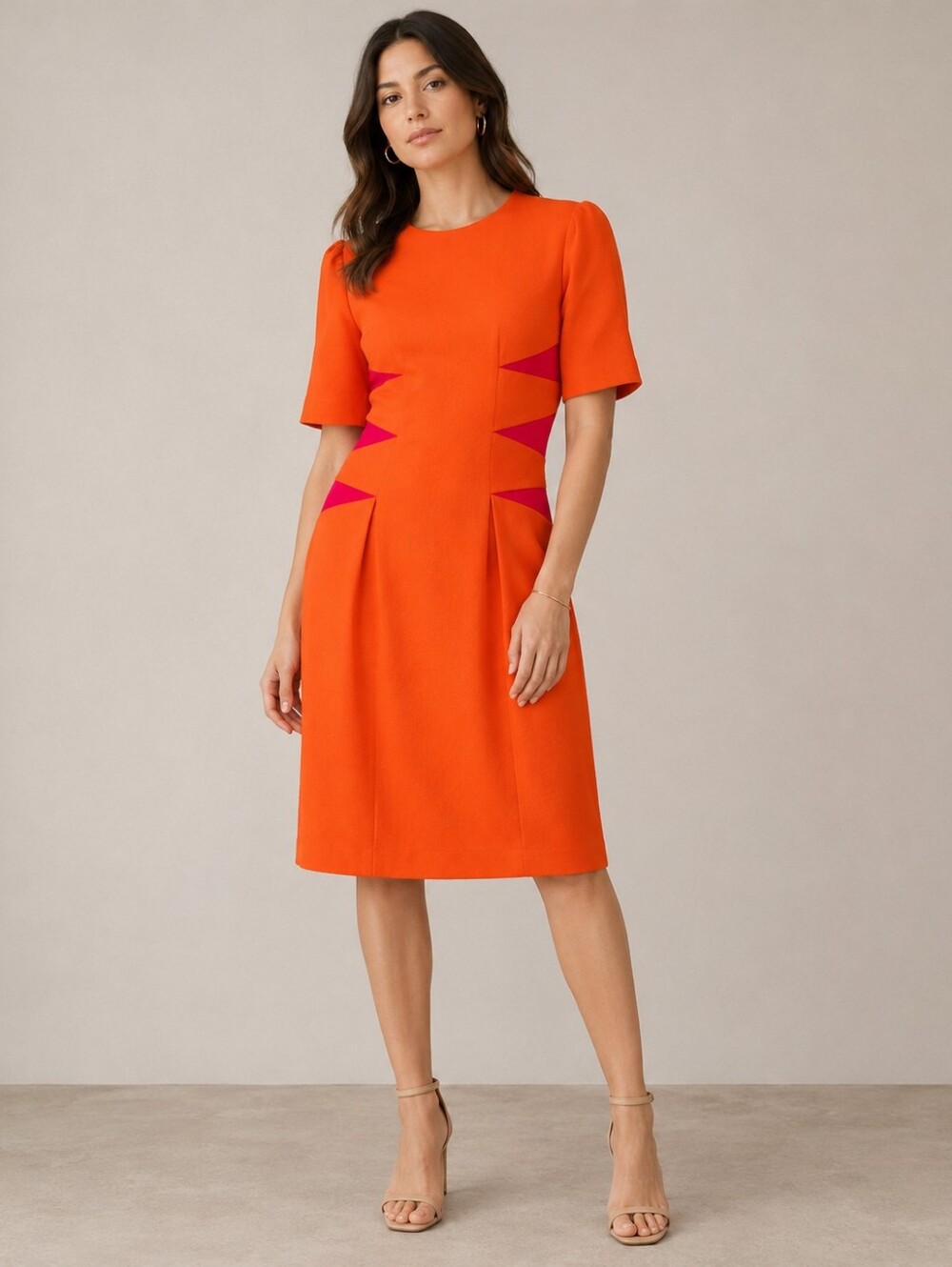 Elegant Orange and Pink Women's Dress